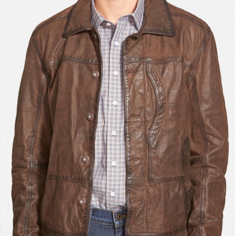 Mens Timberland Teton Leather Jacket Large